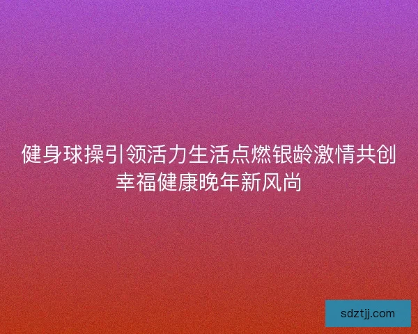 健身球操引领活力生活点燃银龄激情共创幸福健康晚年新风尚